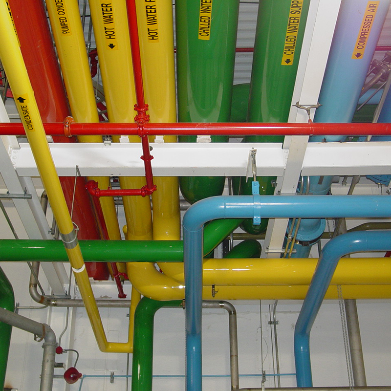 Pipe Insulation Showcasing PVC Colors
